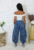 Women Streetwear Drawstring Fly Denim Pants Autumn Loose Safari Style Cargo Harem Hip Hop Jeans