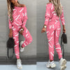 Urban Style Women's Casual Long Sleeve Printed Set Pants Autumn Comfortable Streetwear Outfit