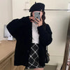 Korean Female Red Knitted Cardigan Sweater Lazy Wind Loose Cardigans Coat Spring Autumn Casual Thicken Sweater Jacket