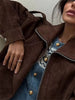 Women's Belt Short Suede Jackets Loose Lapel Long Sleeve Zipper Coats Spring Lady Vintage Female Outwear Street