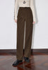 Women Casual Pants Autumn and Winter Mid Waist Workwear Style Straight Woolen Pants