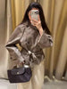 Checkered Women Short Trench Coat Lapel Double‑Breasted Belted Waist Jacket Autumn Retro Lady Outerwear