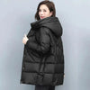 Hooded Cotton Coat Women's Mid-Length Winter Jackets Elegant Mother's Parkas Padded Jacket Thick Down Padded Jacket Vintage