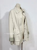 Casual Stand-up Collar Safari Style Mid-length Coat for Women A-line Pleated Waist Spring and Autumn Trench