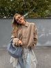 Women Suede Textured Jacket Long Sleeve Lapel Collar Loose Coats Casual Female Outerwear Chic Tops
