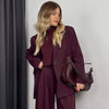 Women's Red Blazers Office Wear Woman Elegant Burgundy Fitted Outerwears Chic Suit Jacket Women's Blazer
