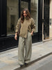 Women Relaxed Fit Short Utility Trench Jacket High Funnel Neck Epaulet Design Double Breasted Cropped Coat Commuter Outerwear