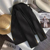 Black Cropped Blazers Woman Outerwear All-match Notched Collar Crop Jacket Women Korean Chic Single-breasted Suit Coat