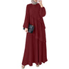 Modest Layered Plisse Patchwork Muslim Maxi Dress, Women's Lantern Sleeve Elegant Abaya, Islamic Hijab Pleated Robe Femme