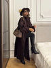 Batwing Sleeve Women's Coat Lapel Single-Breasted Loose Lady Long Jackets Autumn Winter All-Matched Street Outwear