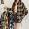 Black Flannel Shirt for Women Long Sleeve Collared Button-Up Tartan Plaid Shirt Jacket Teen-girl Casual Everyday Outfit