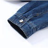 Chic Stand Collar Denim Cropped Jackets Women Loose Zipper Pockets Full Sleeve Female Coats Spring Lady Outwear Street