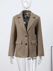 Elegant Women Blazer Coat Turn down Collar Full Sleeve Tassel Solid Thick Warm Jacket Female Spring Office Lady Outwear