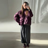 Solid Women's Cotton Coats O-Neck Full Sleeve Loose Zippers Lady Thicken Padded Coat Winter Casual Female Jackets