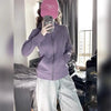 Streetwear Black Hoodie Coat Women's Clothing Hooded Zipper Slim Fit Y2k Jackets Casual Sweatshirts Tops Ropa Mujer
