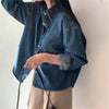 Korean Loose Casual Women's Denim Shirt Vintage Outerwear Spring Blusas Tops Long Sleeve Thin Casual Coats Street