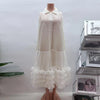 Spring Pleated Women's Dress Solid Color Mesh Patchwork Design Solid Color Casual Loose Lapel Button Clothing