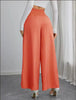 Women's Trousers Thin High Waist Chain Elastic Waist Khaki Elegant Office Black Casual Wide-leg Pants for Female