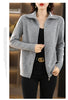 Autumn Winter Long Sleeved Knitted Cardigan Woman Zipper Casual Knitting Sweater Jacket Female Knitwear Top