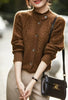 100% pure cashmere cardigan women's winter coat thickened loose knit sweater coat