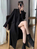 Korean Style Chic Office Lady Long Blazers Elegant Double Breasted Blazer Jacket Women Streetwear Trench Coat