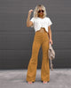 Corduroy Casual Trousers Women Autumn Winter Solid High-waist Flare Pants Lady Slim Black Gray Khaki Orange Long Pants