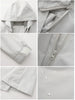 Women's Casual Water-Resistant Trench Coat Detachable Hood Windbreaker Solid Color Long Sleeve Light Weight Jacket