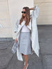 Women Oversized Stand Collar Trench Coat Loose Snap Button Full Sleeve Long Windbreaker Autumn Lady Casual Outfits
