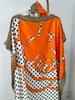 Round Necked Kaftan Dress, Bat Sleeve Loose Fitting Dress with Scarf, Women's Clothing