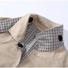 Women Casual Plaid Windbreaker Turn-down Collar Long Sleeve Belt Waist Jacket Spring High Street Lady Commute Coat