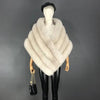 Woman Real Fox Fur Shawl Vest Jacket Fluffy Fur Cape Natural Fur Poncho Fur Lady Scarf Wrap Coat Shawl Wedding Party Clothing