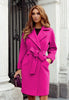Women's Winter Coat Jaet Irt Tops Street Sle Thiened Cotton Wool Blend Knot Splicing Design Ladies Outwear