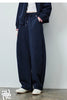 Women's Lazy Academy Soft American Curved Leg Trousers Autumn Paneled Design Pear Figure Shaping Pants