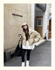 Hooded Short Parkas Women Black Patchwork Puffer Jacket Winter Streetwear Down Coats Korean Cotton Padded Outerwears