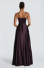 Solid Color Satin Bustier Women Maxi Dress Yellow Spaghetti Strap V Neck Waist-cinching Dresses Party Vestidos