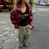 Stand Collar Layered Zipper Cotton Jacket Woman Loose Solid Color Long Sleeves Casual Coat Versatile Street Women's Warm Jackets