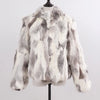 Genuine Rabbit Fur Coat Women Real Rabbit Fur Jacket Lady Winter Fur Overcoat Customized Big Size Mandarin Collar