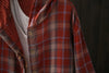 Womens Autumn Cotton Yarn Plaid Hooded Shacket Japanese Style Hooded Long Sleeve Shirt Jacket Outwear Cardigan