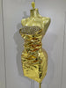 Sparkly Diamonds Crystal Sexy Mesh See Through Bodycon Mini Dress Women Birthday Party Celebrate Performance Costume