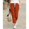 Autumn Cotton Women's Pants Y2K Black Drawstring Elastic Waist Casual Pants Female Loose Elegant Ladies Bottom