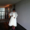 Sheer Chiffon Maxi Dress High Neck Puff Sleeve Waist Belted Flowy Balloon Hem Elegant Formal Evening Party Dress for Women