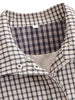 Women's European and American Style Simple Stand-up Collar Plaid Coat Pleated Coats