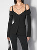 Solid Chic Designer Jackets For Women Slash Neck Long Sleeve Tunic Temperament Elegant Jackets Female Style