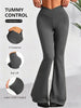 Womens Spring Autumn Flare Pants V Shaped Cross Waist Wide Leg Trousers Elegant Loose Women Long Sweatpants For Slim Figures