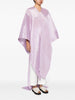 Pleated Women's Medium Length V-neck Drooping Blouse Dress