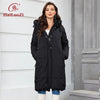 Women Winter Coat Long Thick Parkas Zip Up Warm Female Outwear Slant Pocket Drawstring Hem Women's Jackets 1107