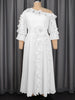 African Women A Line Chiffon Dress One Shoulder Puff Sleeve Pleated Ruffles Layered 3D Flower Wedding Guest Occasion Event