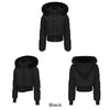 Women's Bomber Jacket Hooded Cropped Coat Winter Jacket Woman Cool Warm Clothes Coffee Black White Clothing XXL