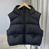 Autumn Winter Soft Puffs Cotton Vest Jacket Women Loose Thicken Warm Hooded Waistcoat Coat Female Casual Ladies Tops
