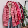 Outerwear Winter Women Korean Slim Remove Hooded Parka Down Jackets Long Light Thin Coat Puffer Jacket